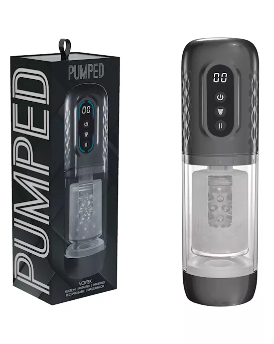 Pumped Vortex Sucking Rotating and Thrusting Auto Masturbator