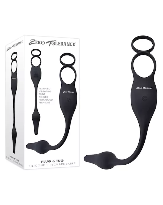 Zero Tolerance Plug & Tug Vibrating Cock Ring with Anal Plug