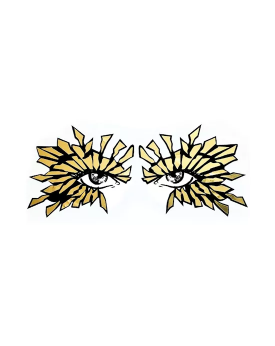 Golden Sunburst Holographic Face Sticker