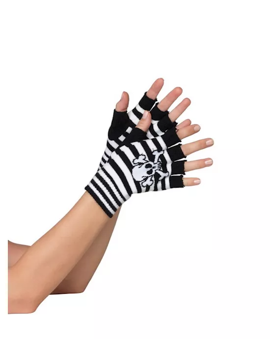 Skull Cross Bone Fingless Glove