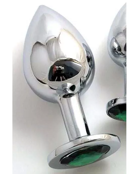 Large Chrome Jewel Butt Plug