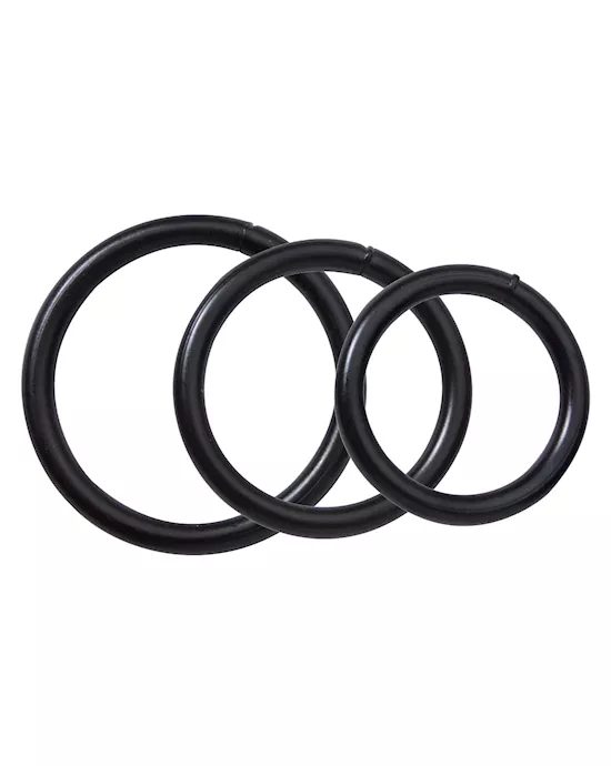 Black Steel Cock Ring Set