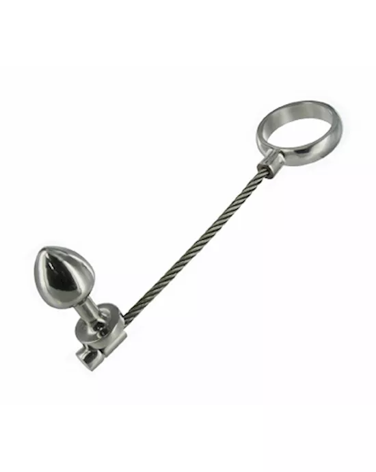 Slide and Ride Steel Cock Ring and Anal Plug