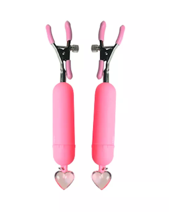 Pink Crush Vibrating Nipple Clamps