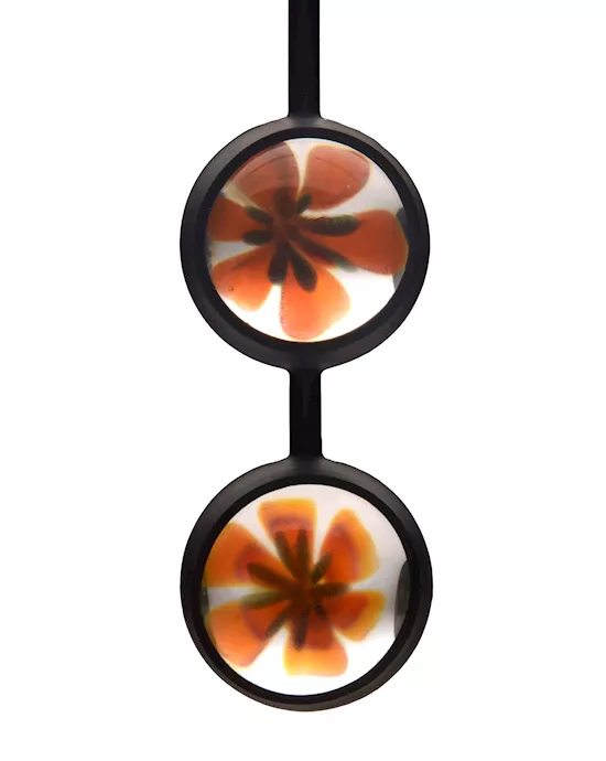 Citrine Glass and Silicone Ben Wa Balls