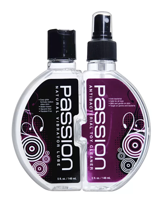 Passion Vibrator Cleaner and Lube Combo 10 oz