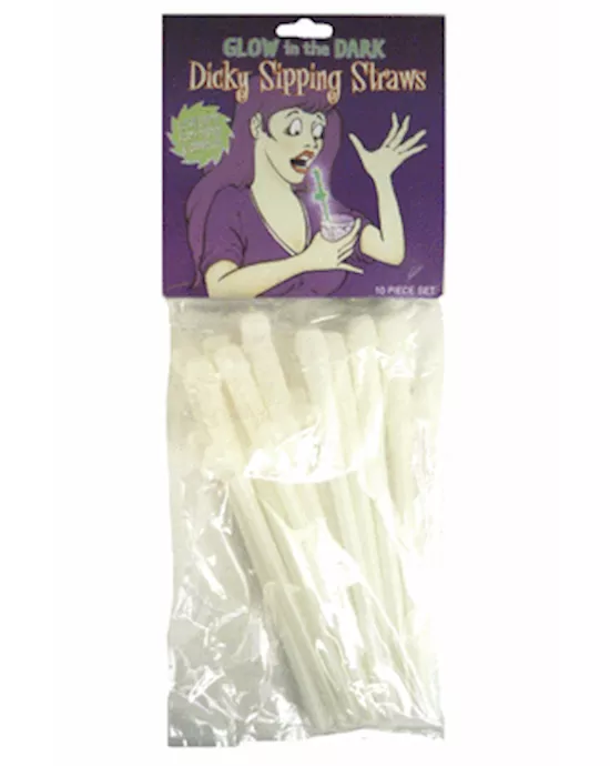 BP Glow Dicky Drink Straws 10 Per Unit